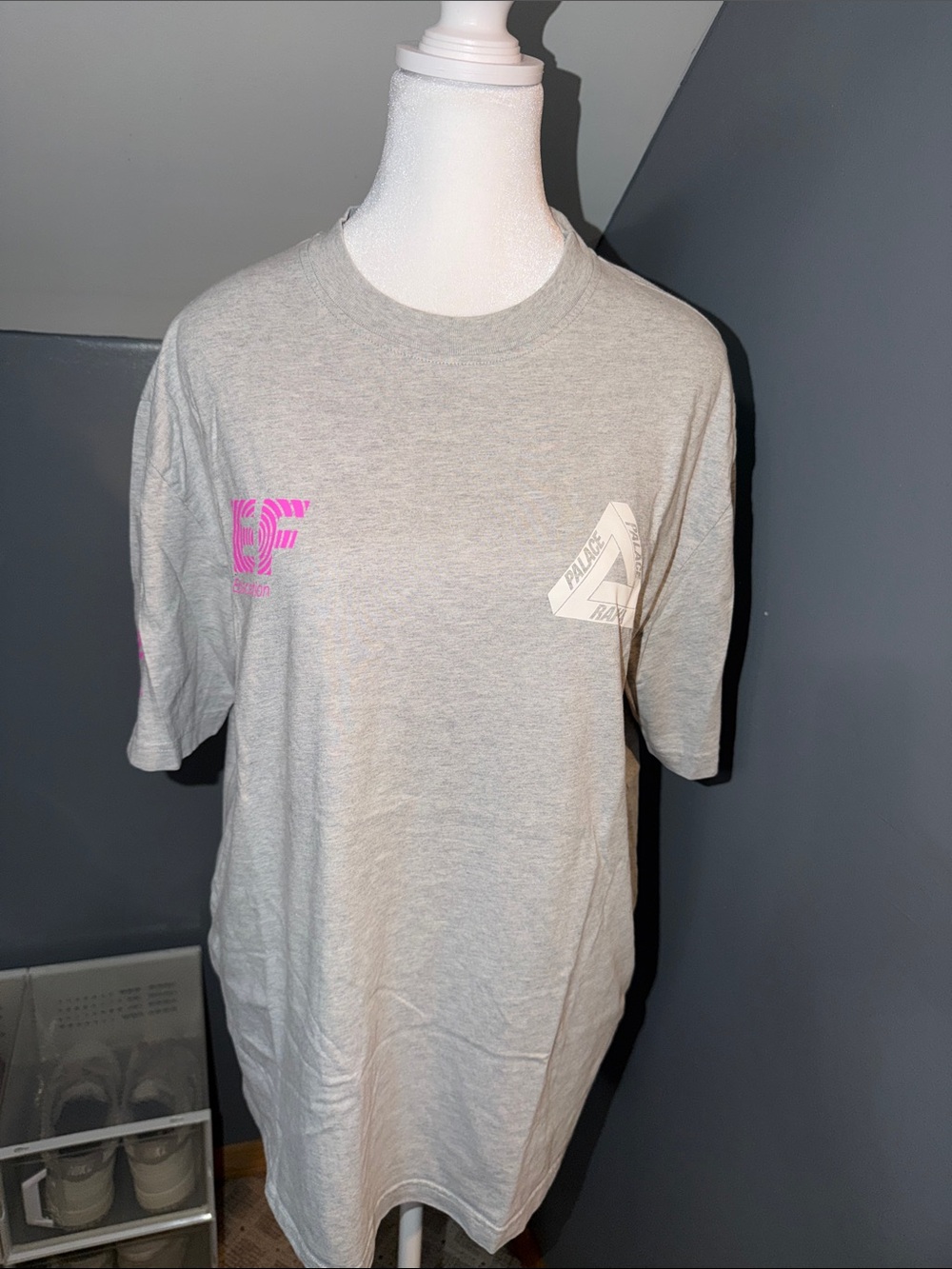 PALACE/RAPHA Gray T-Shirt with Graphics